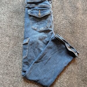 American Eagle Outfitters Blue Skinny Jeans with Flap Back Pocket